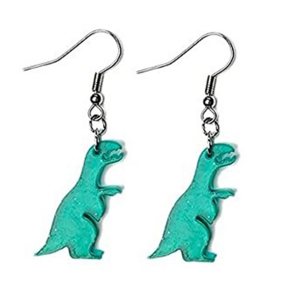 Other - COPY - NEW! Lovely Dinosaur T-Rex Earrings! DINO BARNIE BLUE GREEN TEAL or PURP…